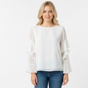 Sanctuary size medium white Swiss dot boho top